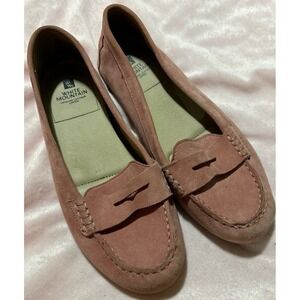 White Mountain‎ Markos Pink Genuine Leather Suede Penny Loafers, 8